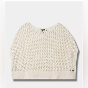 Open Stitch Pullover Oversized Cropped Sweater